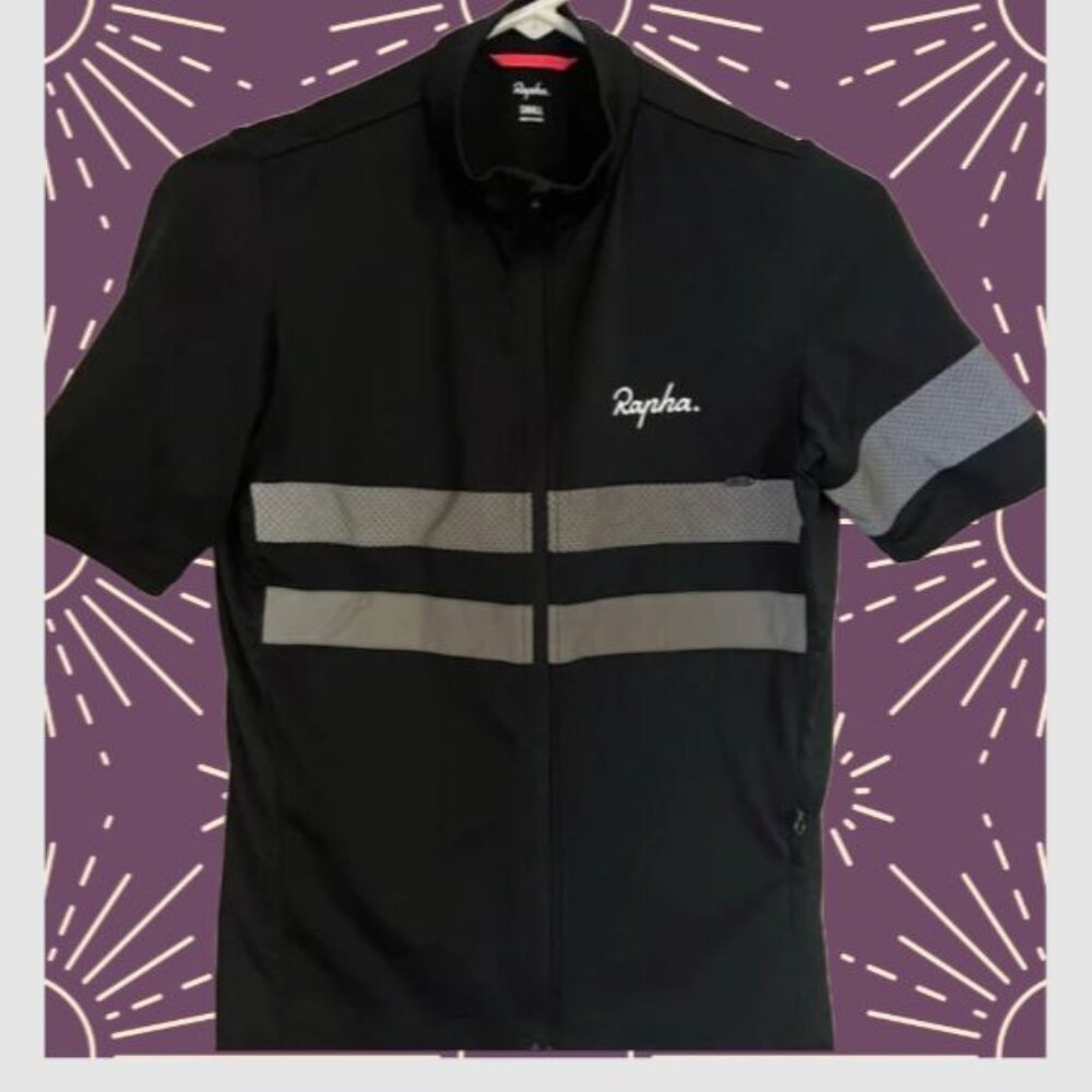 Rapha Lightweight Brevet Short Sleeve Silver stripe Mens Small Women Medium